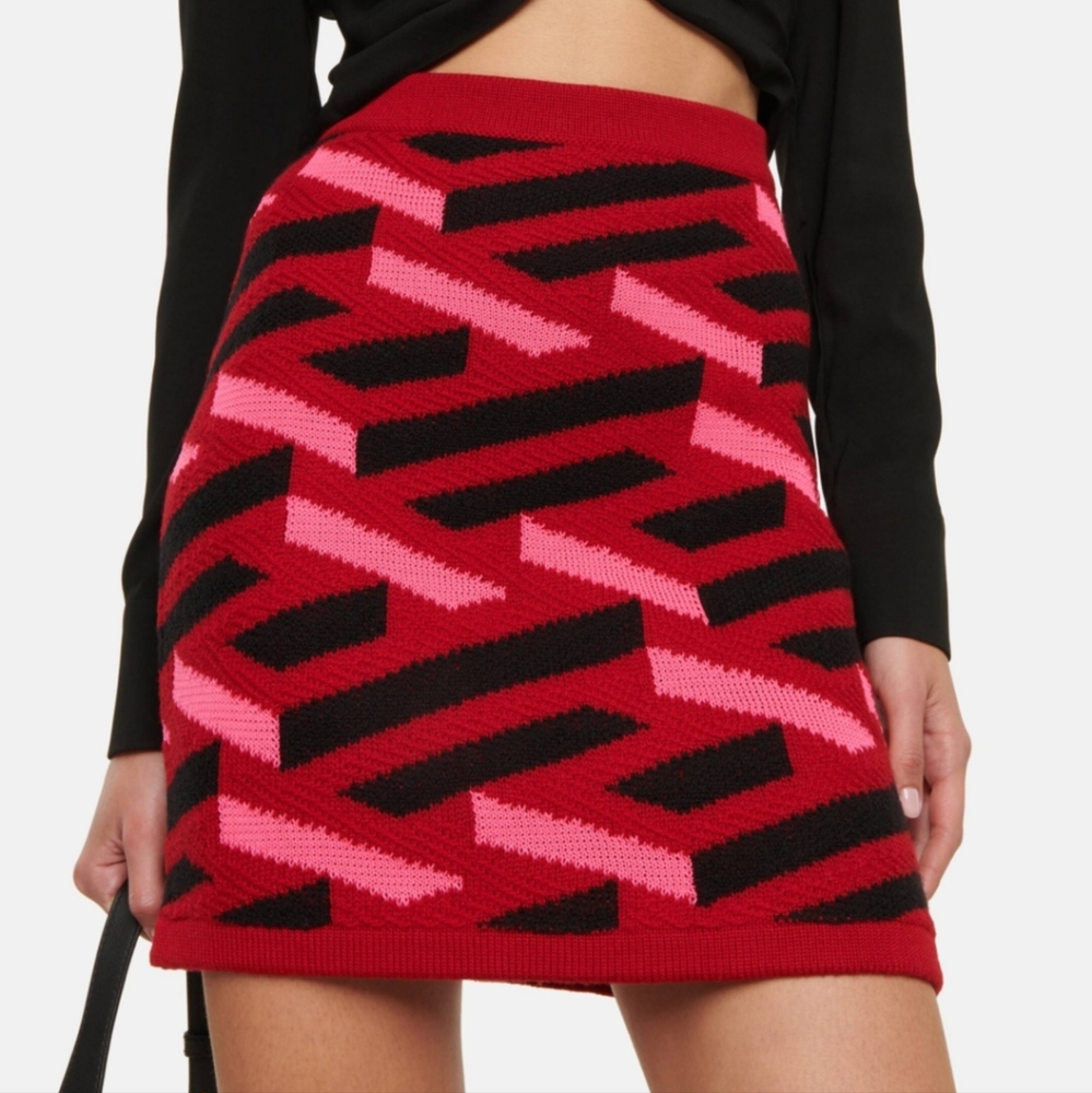 Versace La Greca wool blend mini